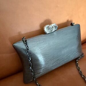 Vintage Rodo Italy Brushed Silver Clutch